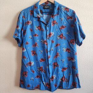 The Kooples Shirt Mens Medium Floral Hawaiian Button Up Short Sleeve Viscose